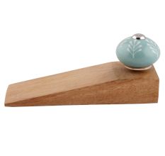 2 Pieces Sea Green Leaf Floral Ceramic Door Stopper